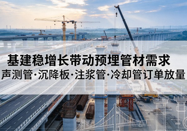 黑龙江基建稳增长带动预埋监测管材需求，声测管、沉降板、注浆管订单持续放量
